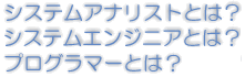 システムアナリストとは？